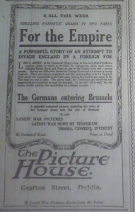 Ad for war films at the Grafton; Dublin Evening Mail, 14 Sep. 1914: 2.